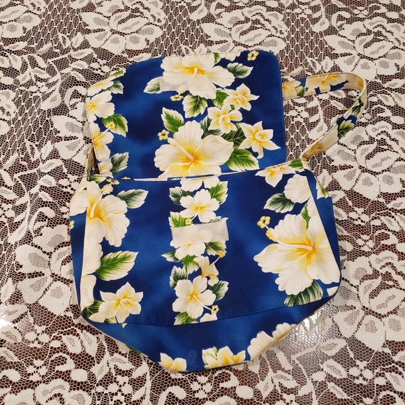 Vintage Hawaiian Coconut Girl Mini Bag Hibiscus Tropical Local Design - Picture 3 of 7